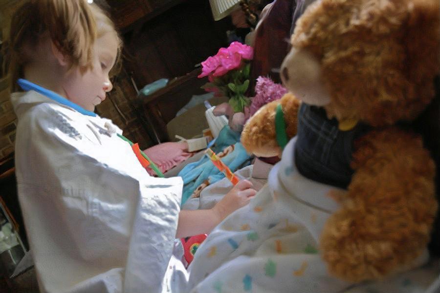 pretend teddy bear doctor’s office